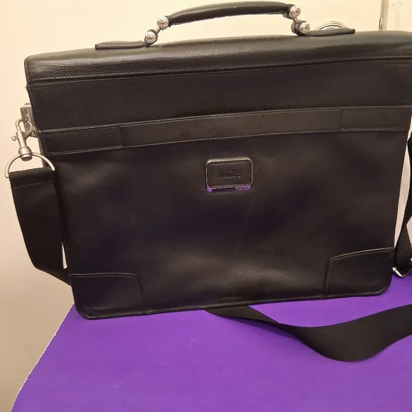 Tumi 93231D leather luxury Blsck Mens briefcase